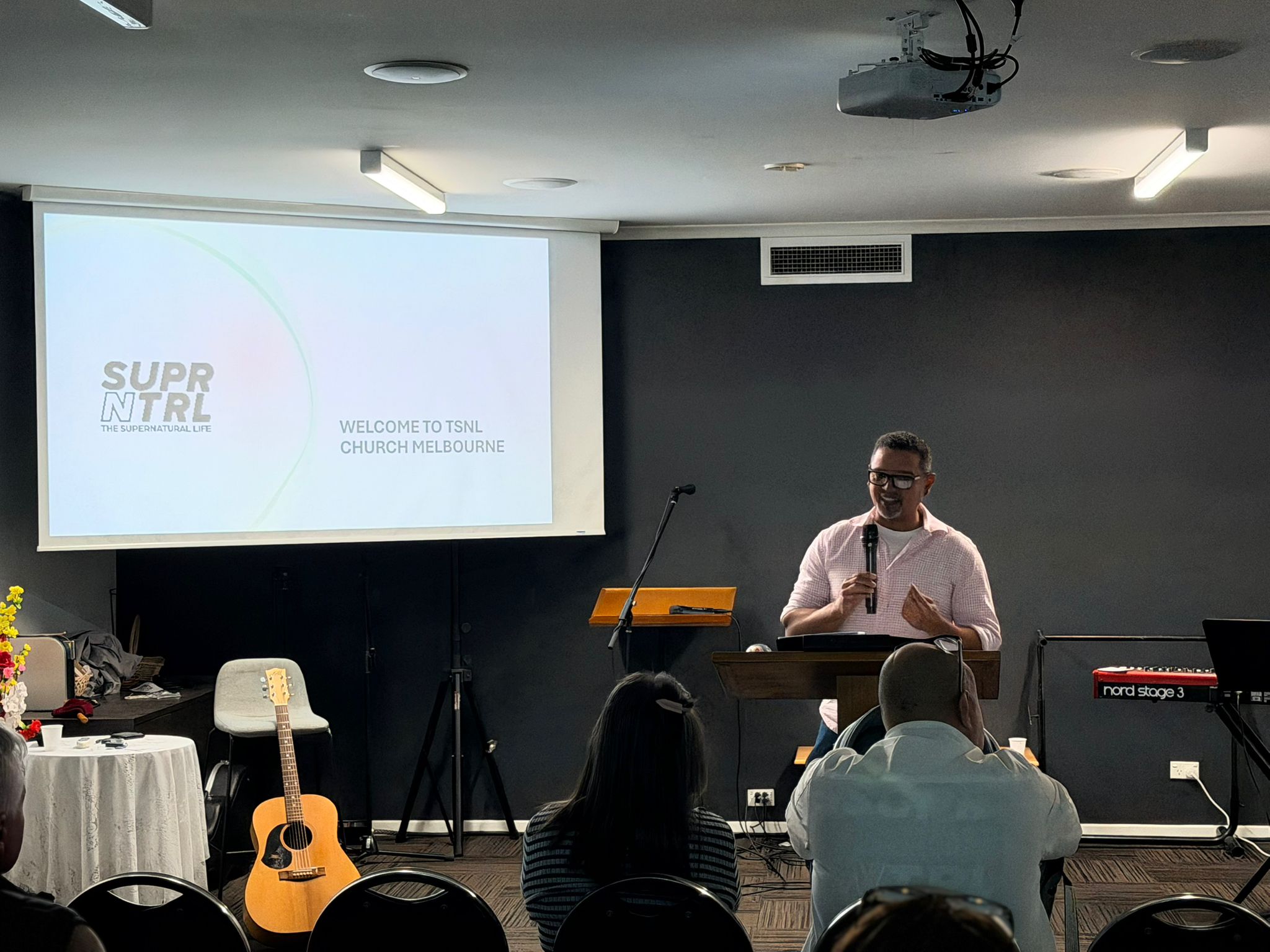 Pastor Clint preaching
